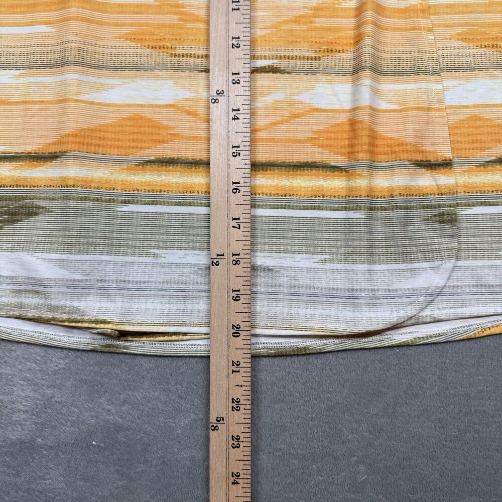 Prana Southwest Sunset Yellow Jersey Stretch Faux Wrap Skirt Women's Medium - Picture 5 of 7